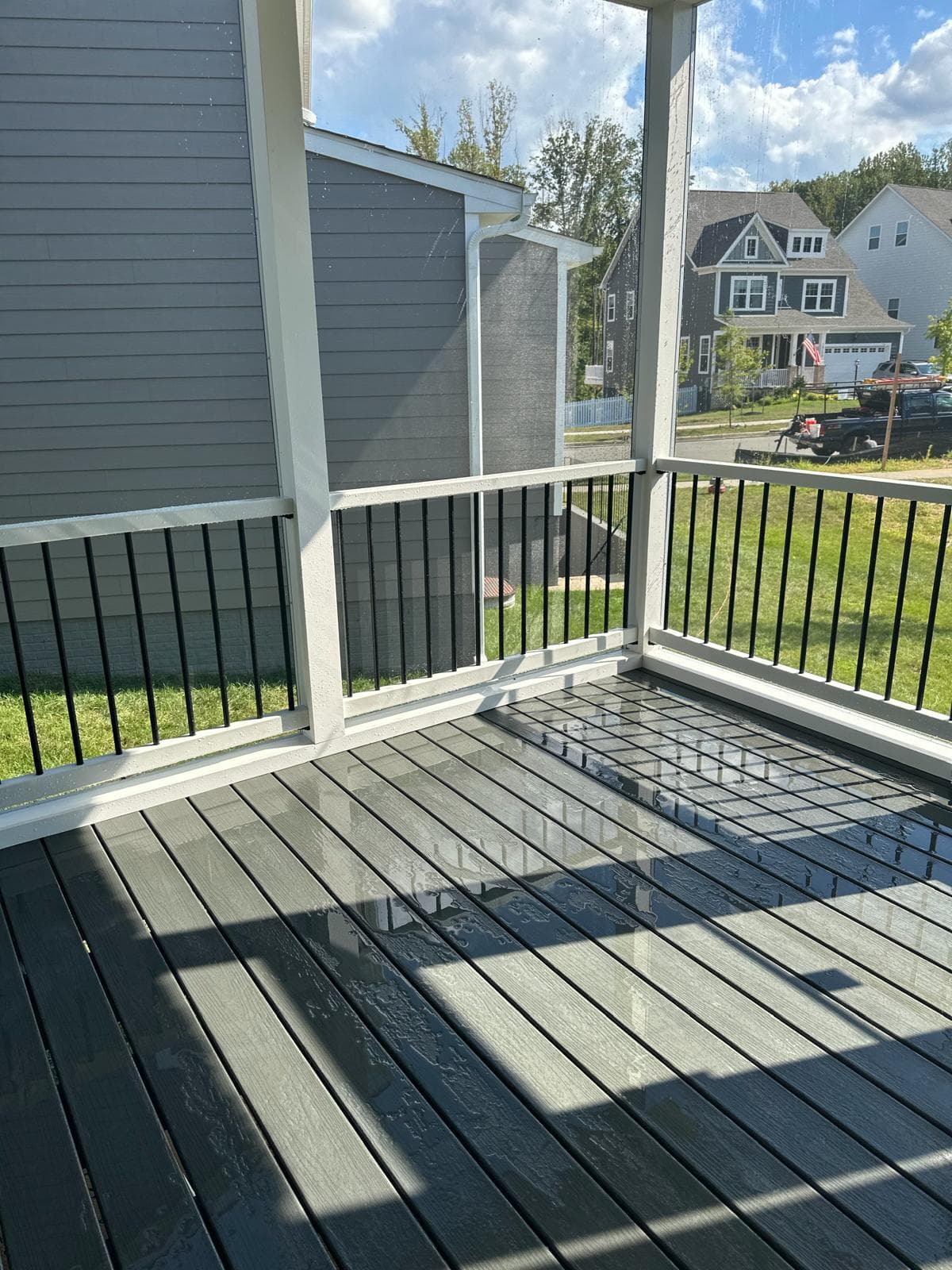 Custom Trex composite deck built by Loudoun Decks in Fairfax, Virginia